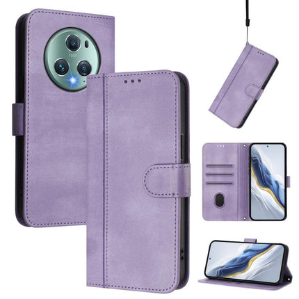 Line Splicing Buckle Retro Leather Phone Case, For Honor 90, For Honor X7a / Honor Play7T, For Honor Magic5 Pro