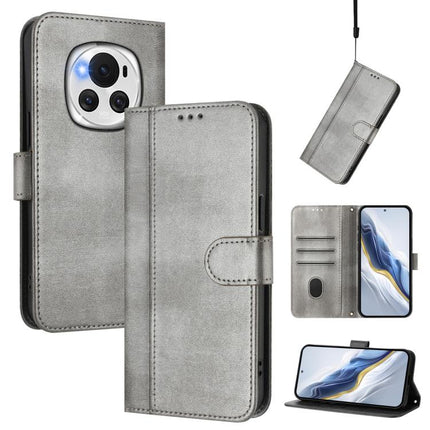 Line Splicing Buckle Retro Leather Phone Case, For Honor 200 Lite Global, For Honor Magic6 Pro, For Honor Magic6