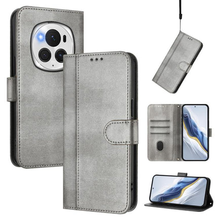 Line Splicing Buckle Retro Leather Phone Case, For Honor 200 Lite Global, For Honor Magic6 Pro, For Honor Magic6