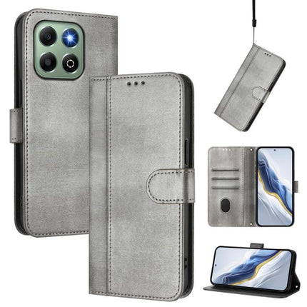 Line Splicing Buckle Retro Leather Phone Case, For Honor 200 Smart / Honor X7c 4G, For Honor X6a / X6b, For Honor 200