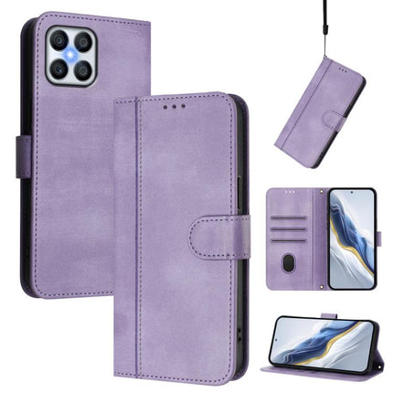 Line Splicing Buckle Retro Leather Phone Case, For Honor 70, For Honor X8 4G / X30i / Play6T Pro, For Honor 60 SE