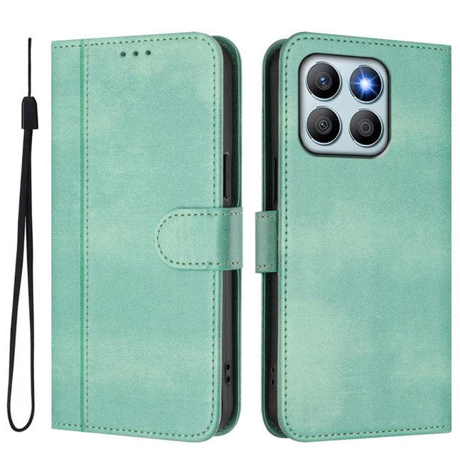 Line Splicing Buckle Retro Leather Phone Case, For Honor X8b 4G Global, For Honor X9b / Honor Magic6 Lite 5G, For Honor 100 Pro