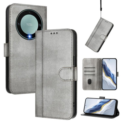 Line Splicing Buckle Retro Leather Phone Case, For Honor X9a / Magic 5 Lite / X40, For Honor 80 GT, For Honor 80