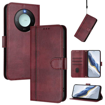 Line Splicing Buckle Retro Leather Phone Case, For Honor X9c Smart Global, For Honor 300 Pro / Honor 300 Ultra, For Honor 300