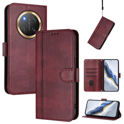 Line Splicing Buckle Retro Leather Phone Case, For Honor 400 Global 156.5mm, For Honor X8c 4G Global, For Honor X9c / Magic7 Lite