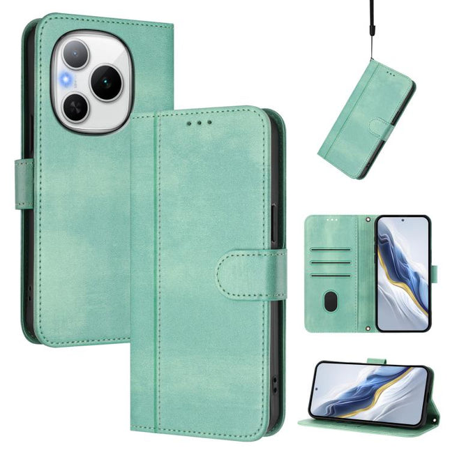 Line Splicing Buckle Retro Leather Phone Case, For Honor Power, For Honor Play 60, For Honor 400 Lite Global
