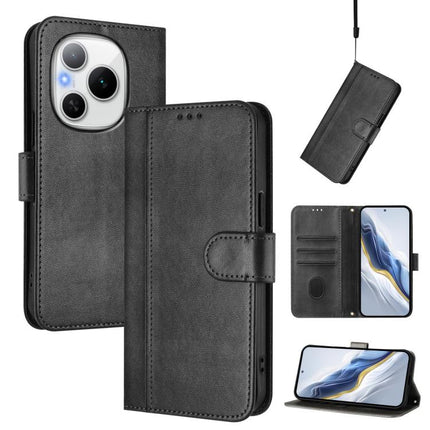 Line Splicing Buckle Retro Leather Phone Case, For Honor Power, For Honor Play 60, For Honor 400 Lite Global