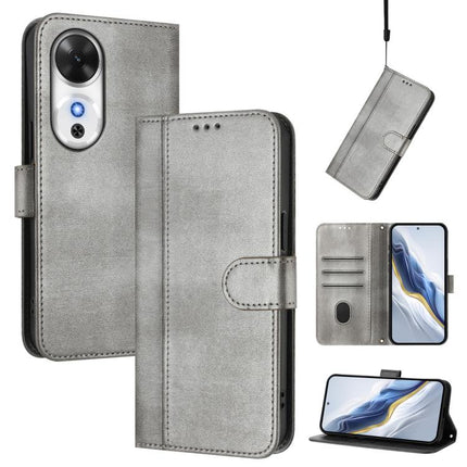 Line Splicing Buckle Retro Leather Phone Case, For Honor Power, For Honor Play 60, For Honor 400 Lite Global