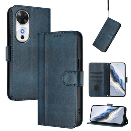 Line Splicing Buckle Retro Leather Phone Case, For Honor Power, For Honor Play 60, For Honor 400 Lite Global