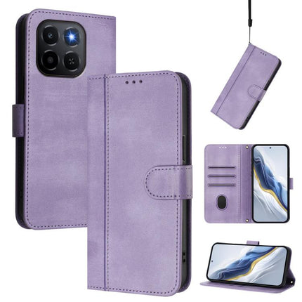 Line Splicing Buckle Retro Leather Phone Case, For Honor X5c Plus, For Honor X6c 4G, For Honor 400 Pro Global 160.8mm