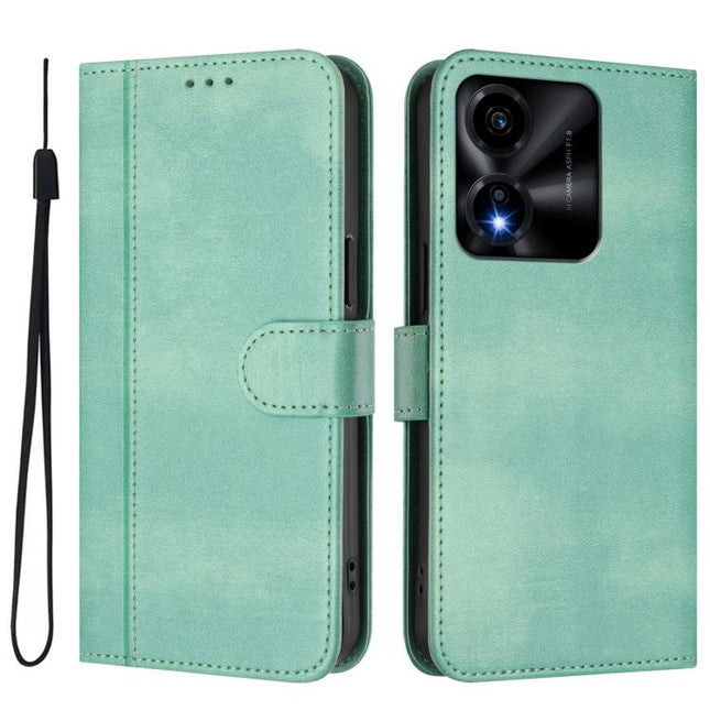 Line Splicing Buckle Retro Leather Phone Case, For Honor X5c Plus, For Honor X6c 4G, For Honor 400 Pro Global 160.8mm