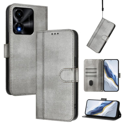 Line Splicing Buckle Retro Leather Phone Case, For Honor X5c Plus, For Honor X6c 4G, For Honor 400 Pro Global 160.8mm