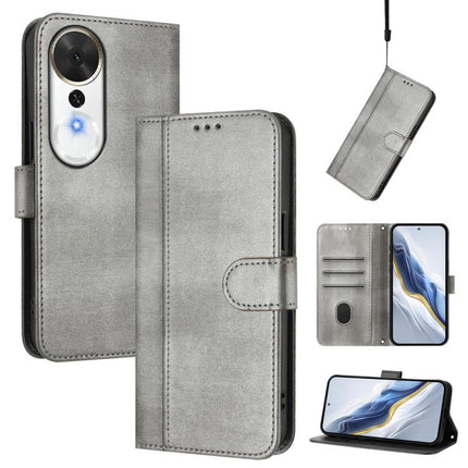 Line Splicing Buckle Retro Leather Phone Case, For Honor Magic8 Pro, For Honor Magic8, For Honor Play 70 Plus
