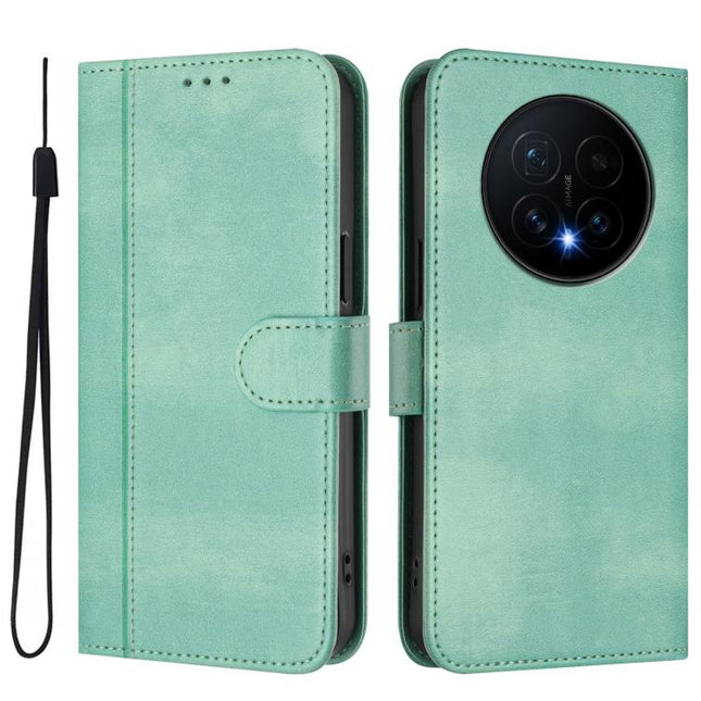 Line Splicing Buckle Retro Leather Phone Case, For Honor Magic8 Pro, For Honor Magic8, For Honor Play 70 Plus
