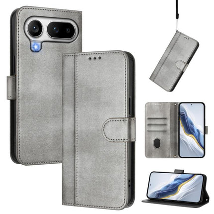 Line Splicing Buckle Retro Leather Phone Case, For Honor 600 Lite Global, For Honor Magic8 Pro Air 5G, For Honor X8d 4G