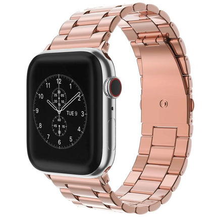 xDfind Three Beads Fold Buckle Stainless Steel Watch Band, For Apple Watch 46mm / 49mm / 45mm / 44mm, For Apple Watch 42mm / 41mm / 40mm / 38mm