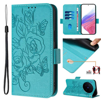Embossed Rose RFID Anti-theft Leather Phone Case, For vivo X300 Ultra, For vivo X300 Pro 5G, For vivo X300 5G, For vivo Y31 5G Global