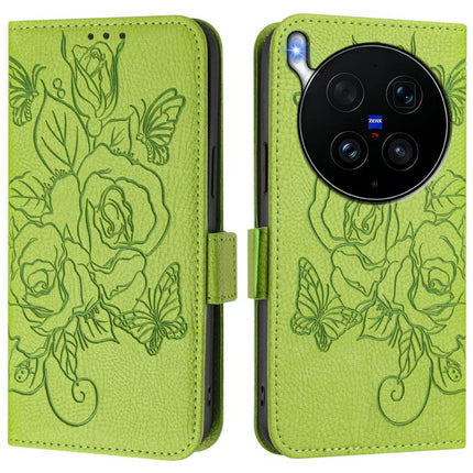 Embossed Rose RFID Anti-theft Leather Phone Case, For vivo X300 Ultra, For vivo X300 Pro 5G, For vivo X300 5G, For vivo Y31 5G Global
