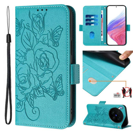 Embossed Rose RFID Anti-theft Leather Phone Case, For vivo X300 Ultra, For vivo X300 Pro 5G, For vivo X300 5G, For vivo Y31 5G Global