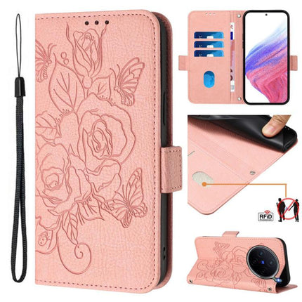 Embossed Rose RFID Anti-theft Leather Phone Case, For vivo X300 FE / S50 Pro mini 5G, For vivo X300s, For vivo Y21 5G 2026 / vivo Y05 4G / Y11d, For vivo V70 FE 5G
