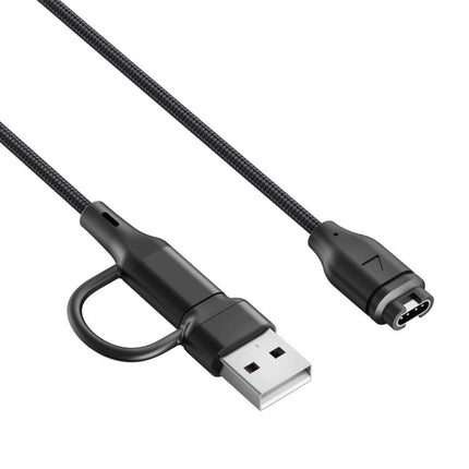 xDfind 2 in 1 Type-C and USB-A Ports Watch Charging Cable, Length: 1m, For Garmin Fenix 8 / 7X / 6S Pro