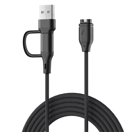 xDfind 2 in 1 Type-C and USB-A Ports Watch Charging Cable, Length: 1m, For Garmin Fenix 8 / 7X / 6S Pro