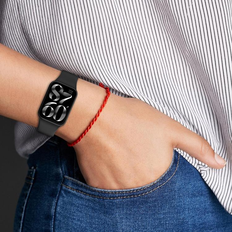 xDfind Solid Color Black Buckle Silicone Watch Band, For Xiaomi Band 9 Pro/8 Pro/Redmi Watch 5/4, For Redmi Watch 5 / Redmi Watch 4
