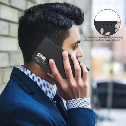 Splicing Color Hollow Flower Pattern RFID Leather Phone Case, For Xiaomi Poco M3 Pro