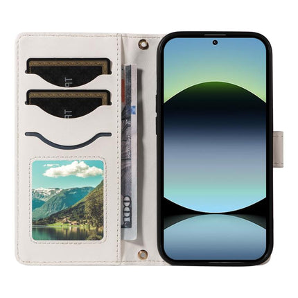 Three Card Slot Diamond Grid Leather Phone Case with Long / Short Straps, For Xiaomi Poco M6 Pro 4G Global