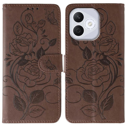 Rose Butterfly Embossed Leather Phone Case, For Honor X6c 4G, For Honor 400 Pro Global 160.8mm, For Honor 400 Lite Global, For Honor 400 Global 156.5mm