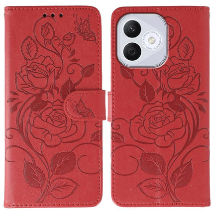 Rose Butterfly Embossed Leather Phone Case, For Honor X6c 4G, For Honor 400 Pro Global 160.8mm, For Honor 400 Lite Global, For Honor 400 Global 156.5mm