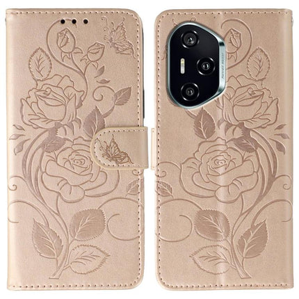 Rose Butterfly Embossed Leather Phone Case, For Honor X6c 4G, For Honor 400 Pro Global 160.8mm, For Honor 400 Lite Global, For Honor 400 Global 156.5mm