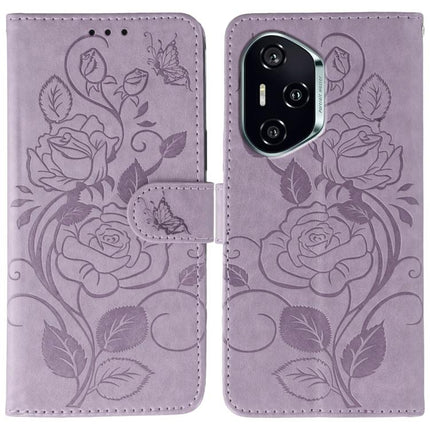 Rose Butterfly Embossed Leather Phone Case, For Honor X6c 4G, For Honor 400 Pro Global 160.8mm, For Honor 400 Lite Global, For Honor 400 Global 156.5mm