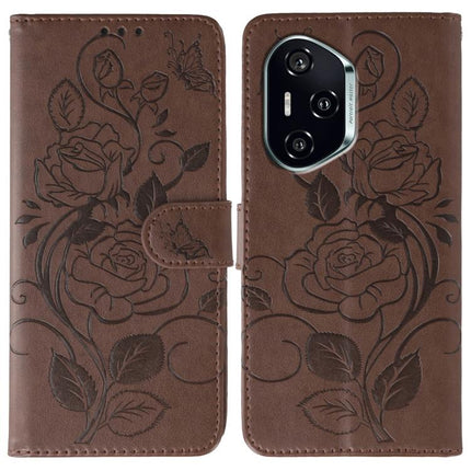 Rose Butterfly Embossed Leather Phone Case, For Honor X6c 4G, For Honor 400 Pro Global 160.8mm, For Honor 400 Lite Global, For Honor 400 Global 156.5mm