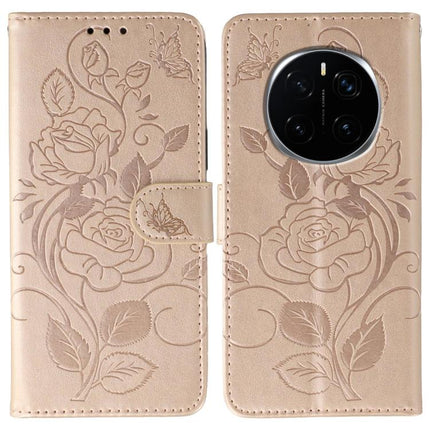 Rose Butterfly Embossed Leather Phone Case, For Honor Magic7 Lite / X9c, For Honor Magic7 Pro, For Honor X7c / Play 60 Plus, For Honor Magic6 Lite / X50 / X9b