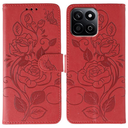 Rose Butterfly Embossed Leather Phone Case, For Honor Magic7 Lite / X9c, For Honor Magic7 Pro, For Honor X7c / Play 60 Plus, For Honor Magic6 Lite / X50 / X9b