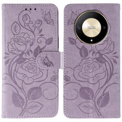 Rose Butterfly Embossed Leather Phone Case, For Honor Magic7 Lite / X9c, For Honor Magic7 Pro, For Honor X7c / Play 60 Plus, For Honor Magic6 Lite / X50 / X9b