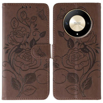 Rose Butterfly Embossed Leather Phone Case, For Honor Magic7 Lite / X9c, For Honor Magic7 Pro, For Honor X7c / Play 60 Plus, For Honor Magic6 Lite / X50 / X9b