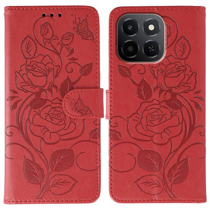 Rose Butterfly Embossed Leather Phone Case, For Honor X6c 4G, For Honor 400 Pro Global 160.8mm, For Honor 400 Lite Global, For Honor 400 Global 156.5mm