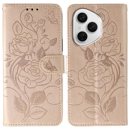 Rose Butterfly Embossed Leather Phone Case, For Honor X6c 4G, For Honor 400 Pro Global 160.8mm, For Honor 400 Lite Global, For Honor 400 Global 156.5mm