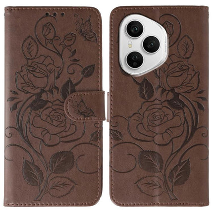 Rose Butterfly Embossed Leather Phone Case, For Honor X6c 4G, For Honor 400 Pro Global 160.8mm, For Honor 400 Lite Global, For Honor 400 Global 156.5mm