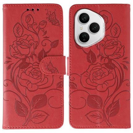 Rose Butterfly Embossed Leather Phone Case, For Honor X6c 4G, For Honor 400 Pro Global 160.8mm, For Honor 400 Lite Global, For Honor 400 Global 156.5mm