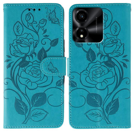 Rose Butterfly Embossed Leather Phone Case, For Honor Magic8 Pro, For Honor Magic8, For Honor X7d 5G, For Honor X5c Plus