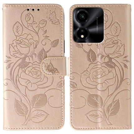 Rose Butterfly Embossed Leather Phone Case, For Honor Magic8 Pro, For Honor Magic8, For Honor X7d 5G, For Honor X5c Plus