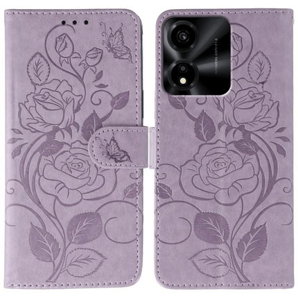 Rose Butterfly Embossed Leather Phone Case, For Honor Magic8 Pro, For Honor Magic8, For Honor X7d 5G, For Honor X5c Plus