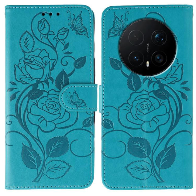 Rose Butterfly Embossed Leather Phone Case, For Honor Magic8 Pro, For Honor Magic8, For Honor X7d 5G, For Honor X5c Plus