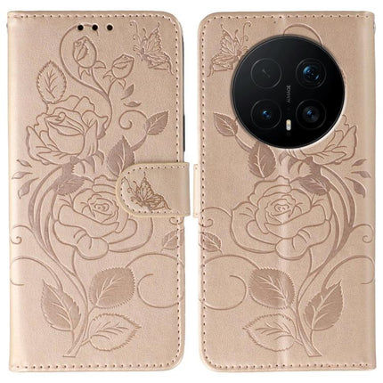 Rose Butterfly Embossed Leather Phone Case, For Honor Magic8 Pro, For Honor Magic8, For Honor X7d 5G, For Honor X5c Plus