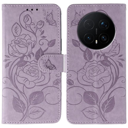 Rose Butterfly Embossed Leather Phone Case, For Honor Magic8 Pro, For Honor Magic8, For Honor X7d 5G, For Honor X5c Plus