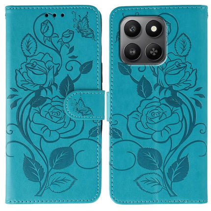 Rose Butterfly Embossed Leather Phone Case, For Honor Magic8 Pro, For Honor Magic8, For Honor X7d 5G, For Honor X5c Plus
