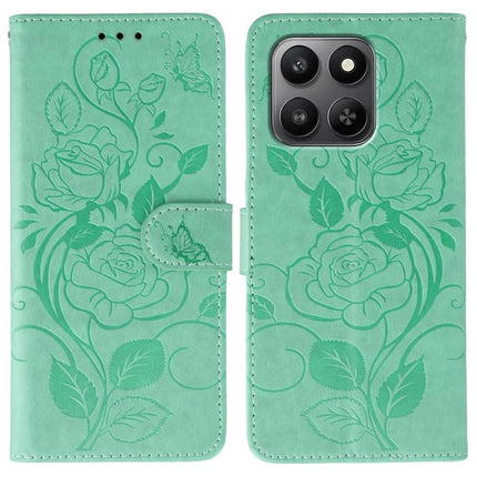 Rose Butterfly Embossed Leather Phone Case, For Honor Magic8 Pro, For Honor Magic8, For Honor X7d 5G, For Honor X5c Plus